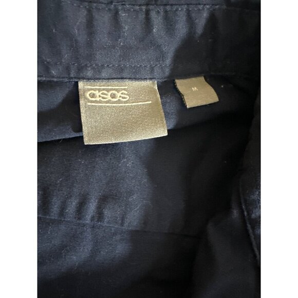 ASOS Mens Navy Long Sleeve Button-Down Shirt M - Picture 3 of 5